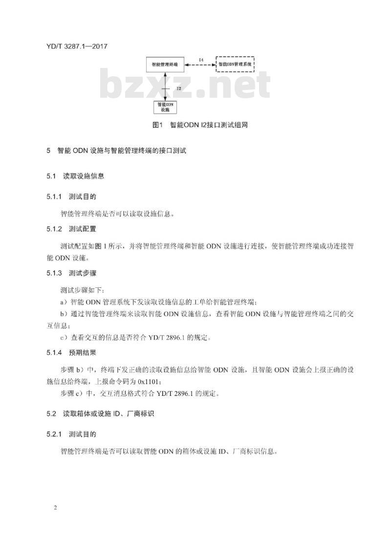 YD/T 3287.1-2017 智能光分配网络 接口测试方法 第1部分:智能光分配网络设施与智能管理终端的接口