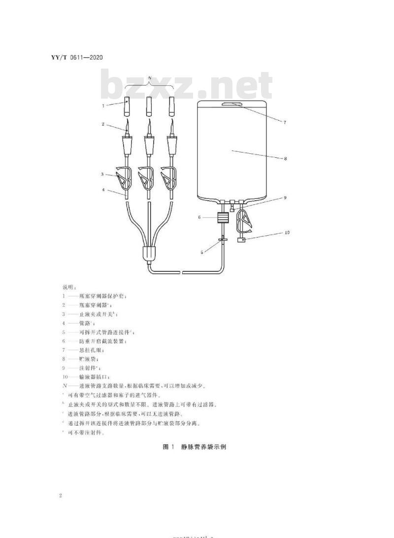YY/T 0611-2020代替YY 0611-2007 一次性使用静脉营养输液袋