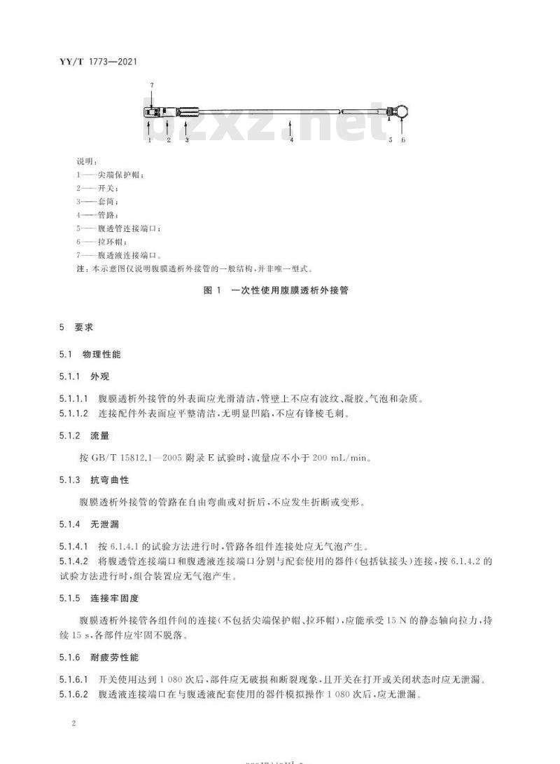 YY/T 1773-021 一次性使用腹膜透析外接管