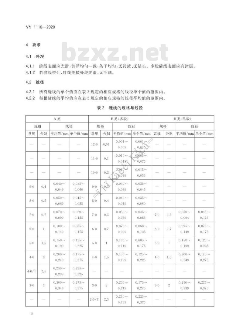 YY 1116-2020 可吸收性外科缝线