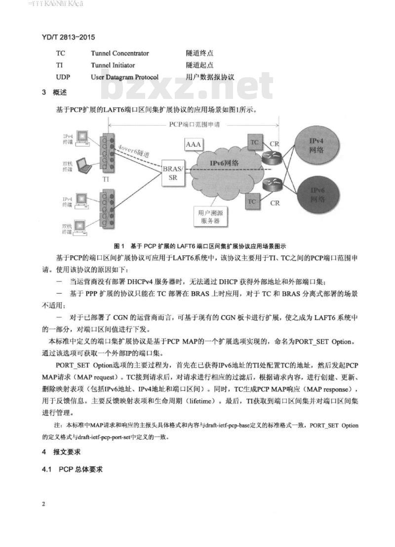 YD/T 2813-2015 基于端口控制协议(PCP)扩展的 LAFT6 端口区间集扩展协议技术要求