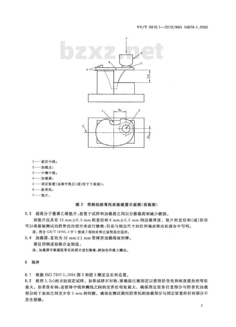 YY/T 0810.1-2010/ISO 14879-1 :2000 外科植入物全膝关节假体 第1部分:胫骨托疲劳性能的测定