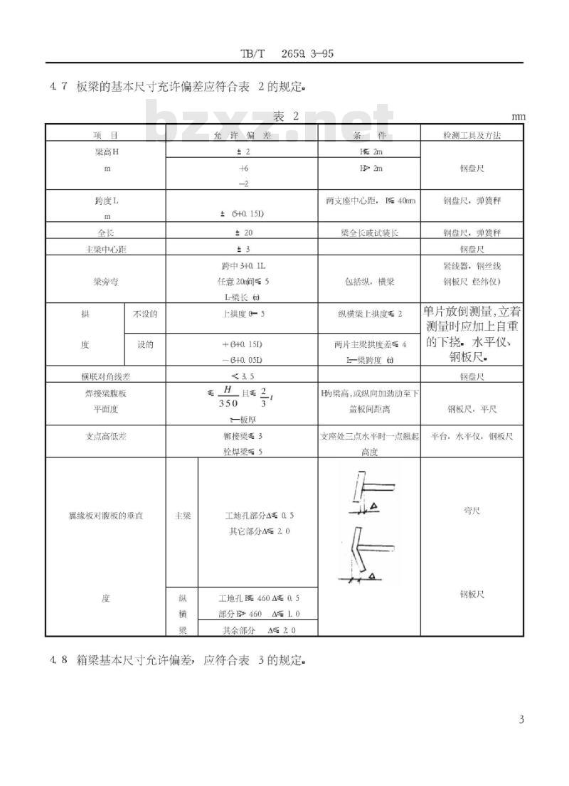 TB/T 2659.3-95 钢桥制造板梁、箱梁技术条件