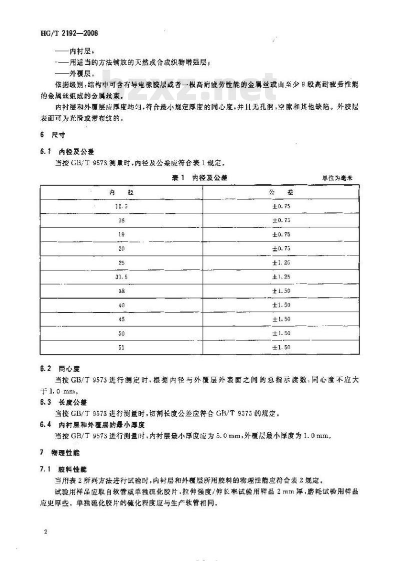 HG/T 2192-2008 喷砂用橡胶软管一规范