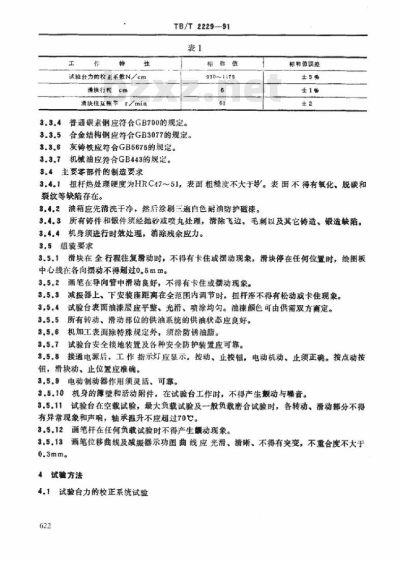 TB/T 2229-91 铁道机车车辆垂直油压减振器试验台技术条件