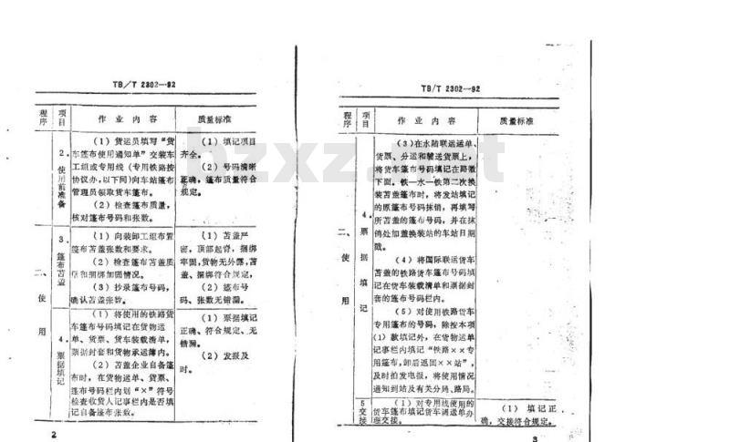 TB/T 2302-92 铁路车站货车篷布运用管理作业标准