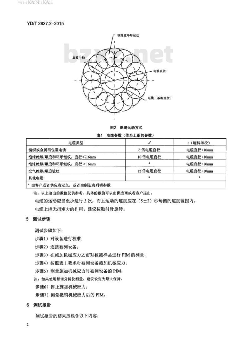 YD/T 2827.2-2015 无线通信射频和微波器件无源互调电平测量方法 第2部分:同轴电缆组件
