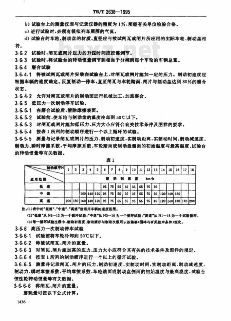 TB/T 2638-1995 车辆用闸瓦、闸片性能试验方法