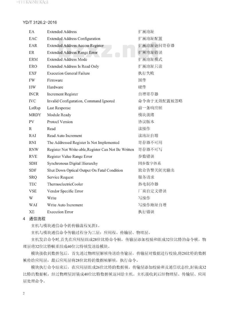 YD/T 3126.2-2016 集成可调谐光源模块 第2部分:软件协议