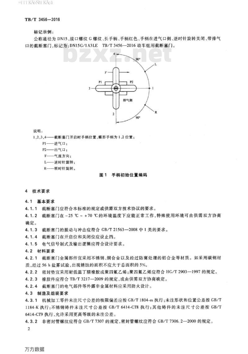 TB/T 3456-2016 动车组用截断塞门