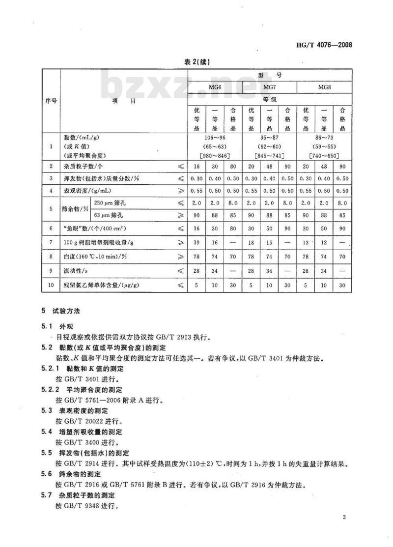 HG/T 4076-2008 本体法聚氯乙烯树脂