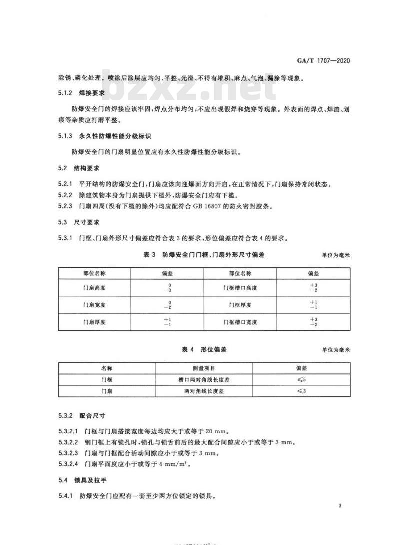 GA/T 1707-2020 防爆安全门