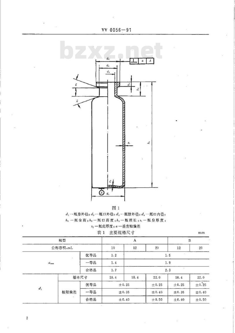 YY 0056-1991 管制口服液瓶