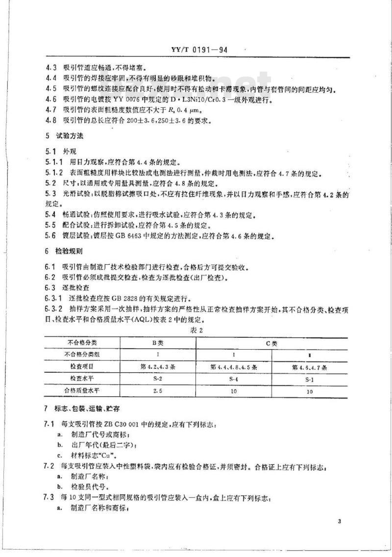 YY/T 0191-1994 腹腔吸引管