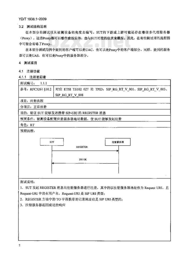 YD/T 1938.1-2009 会话初始协议（SIP）测试方法 第1部分：基本的会话初始协议