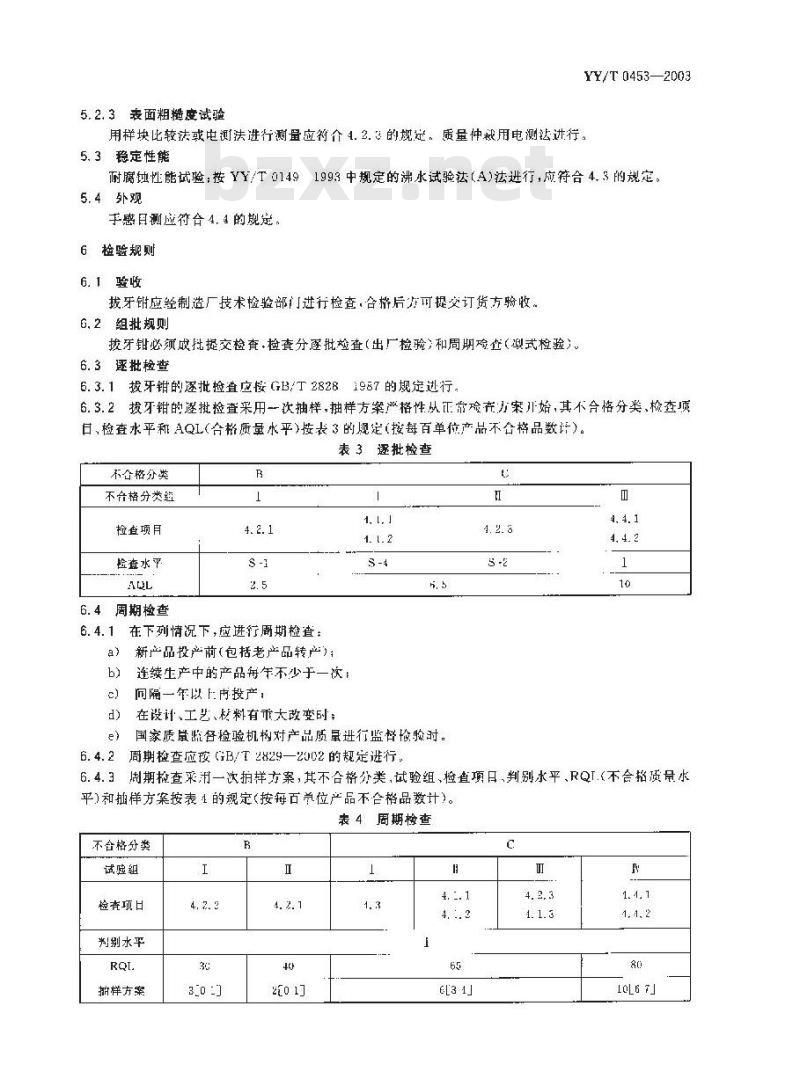 YY/T 0453-2003 拔牙钳通用技术条件