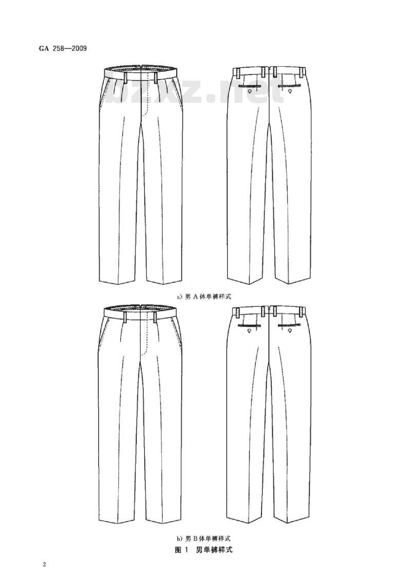 GA 258-2009 警服 单裤