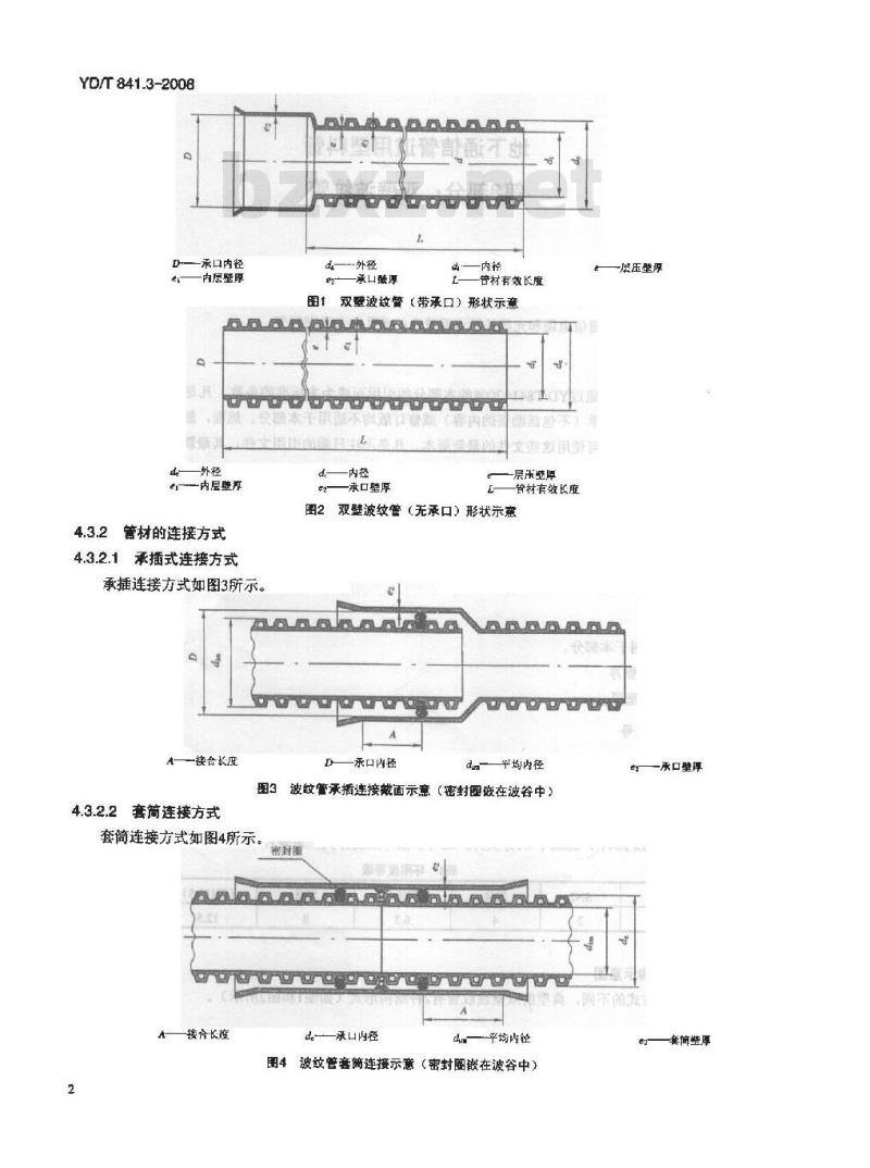 YD/T 841.3-2008 地下通信管道用塑料管 第3部分:双壁波纹管