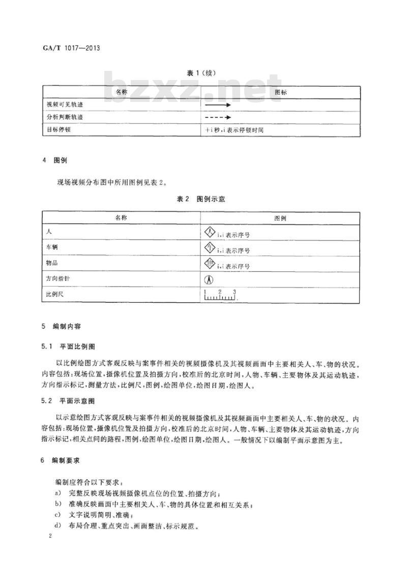 GA/T 1017-2013 现场视频分布图编制规范