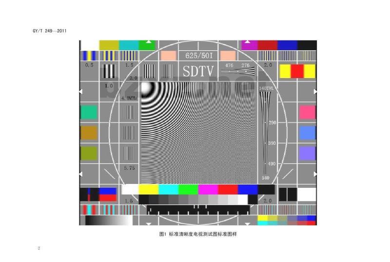GY/T 249-2011 标准清晰度电视测试图