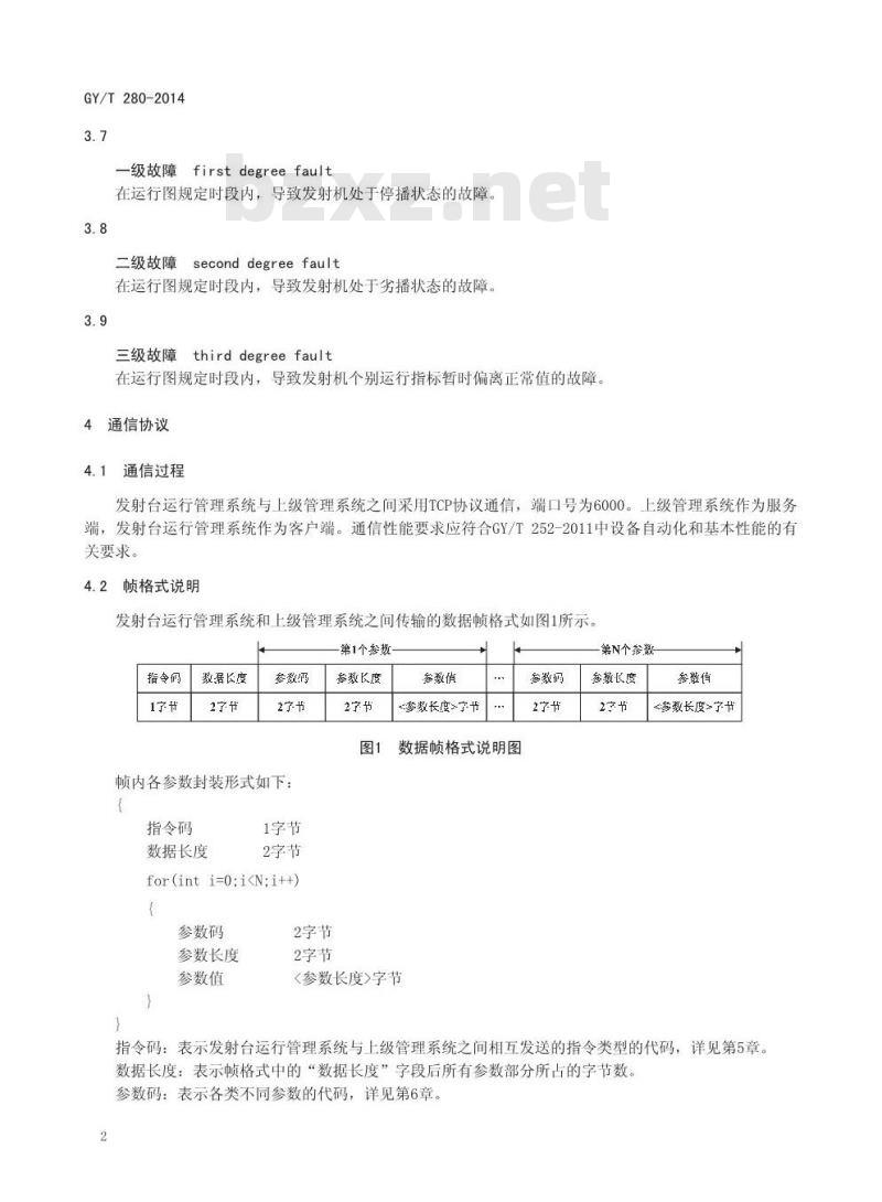 GY/T 280-2014 发射台运行管理系统数据接口规范