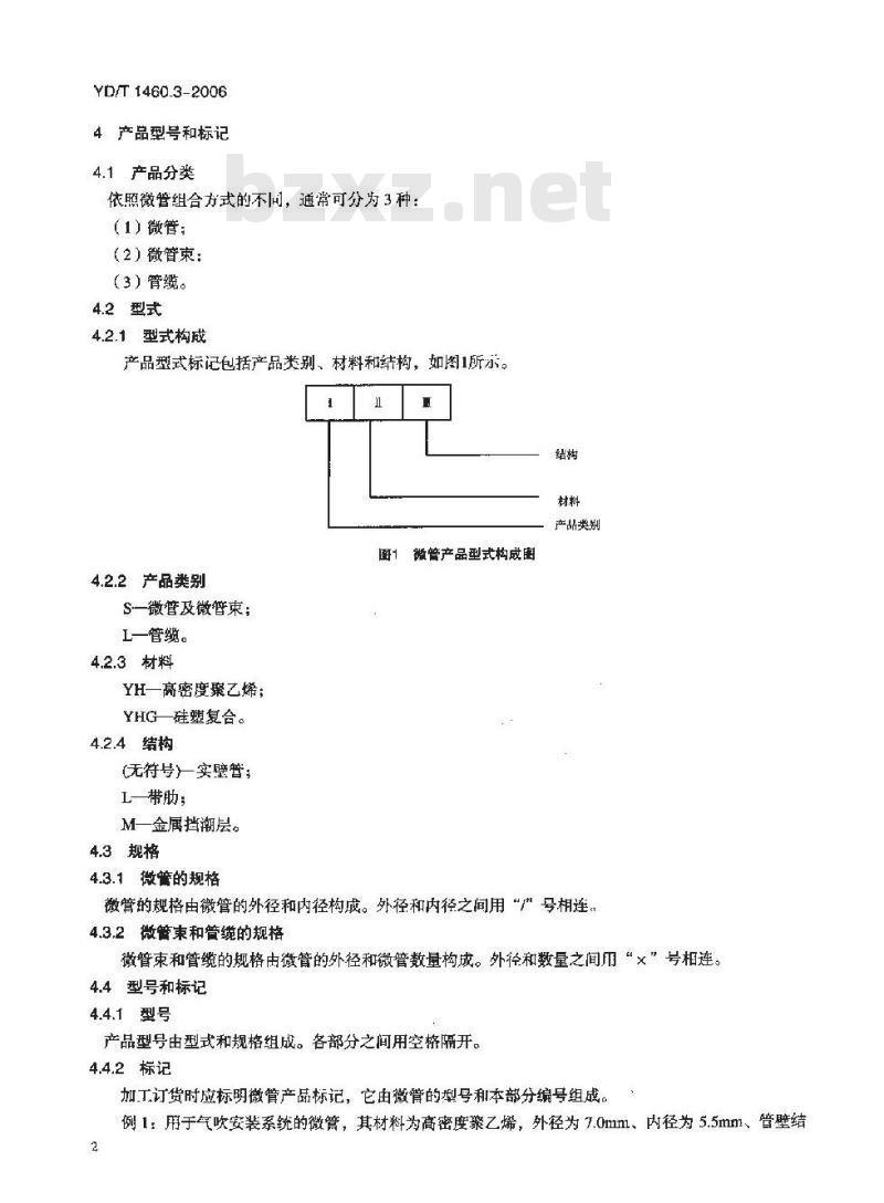 YD/T 1460.3-2006 通信用气吹微型光缆及光纤单元 第3部分:微管、微管束和微管附件
