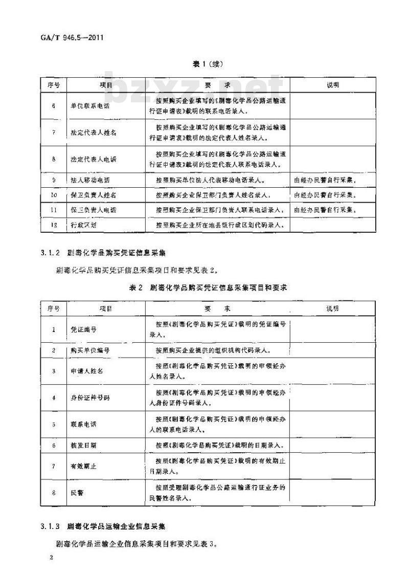 GA/T 946.5-2011 道路交通管理信息采集规范第5部分:剧毒化学品公路运输信息采集