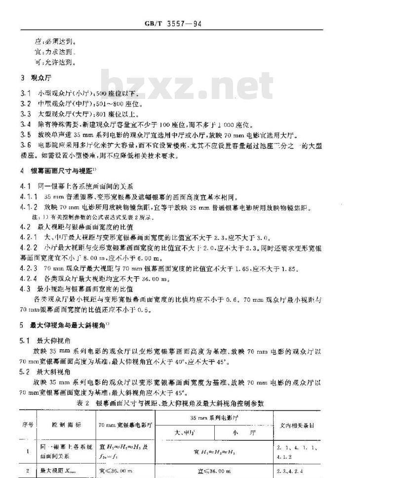 CB/T 3557-1994 电影院视听环境技术要求