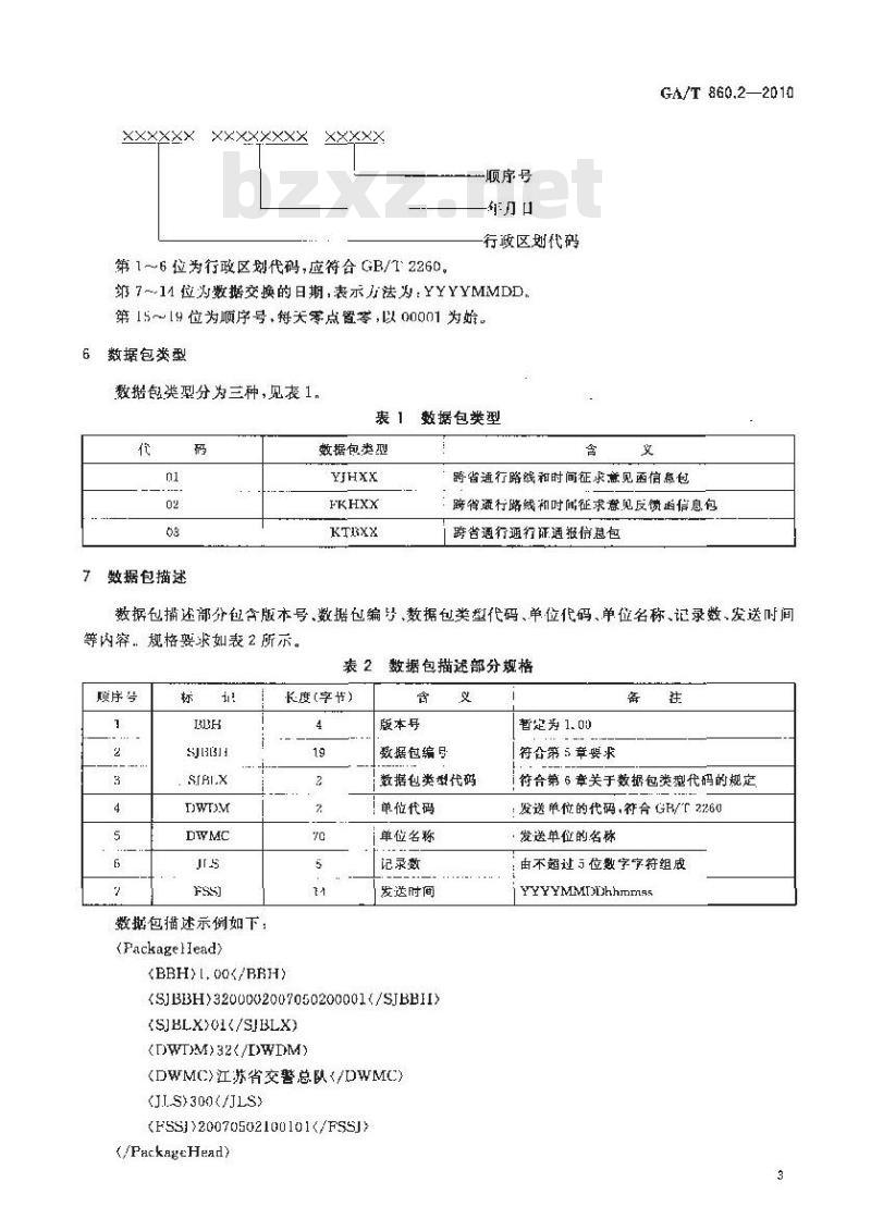 GA/T 860.2-2010 剧毒化学品公路运输管理信息规范第2部分:交换格式