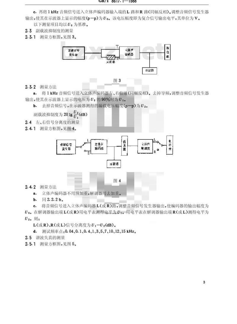 GB/T 8617.1-1988 调频广播编码器技术参数和测量方法立体声