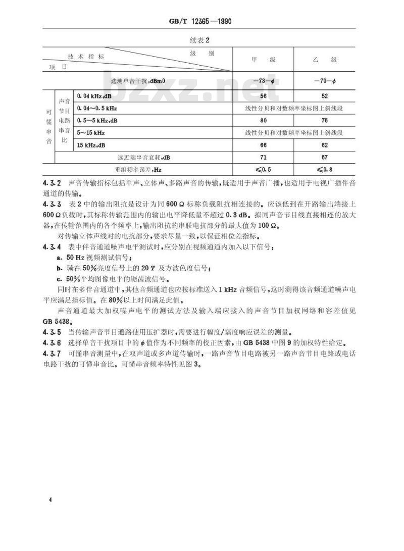 GB/T 12365-1990 广播电视短程光缆传输技术参数