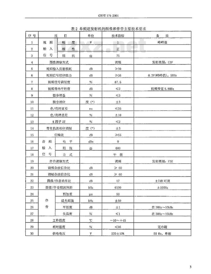 GY/T 171-2001 多路微波分配系统(MMDS)发射机技术要求和测量方法