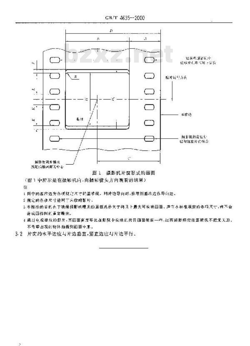 GB/T 4635-2000 35mm电影摄影机片窗在胶片上形成的画面的位置和尺寸