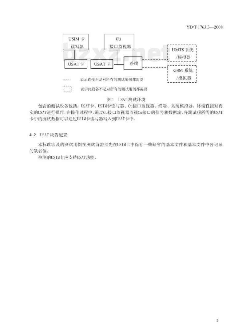 YD/T 1763.3-2008 TD-SCDMA/WCDMA 数字蜂窝移动通信网通用用户识别模块(USIM)与终端间 Cu 接口测试方法 第3部分:通用用户识别模块应用工具箱(USAT)特性