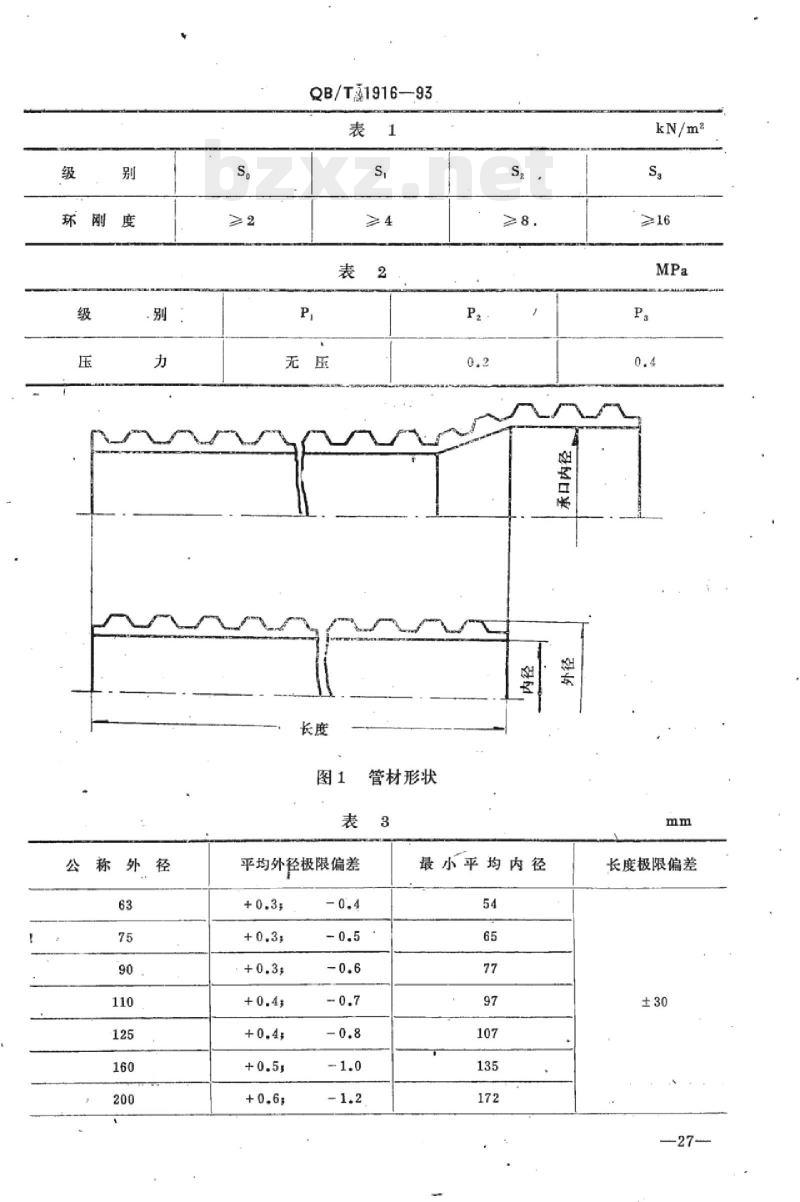 QB/T 1916-1993 硬聚氯乙烯(PVC- -U)双壁波纹管材