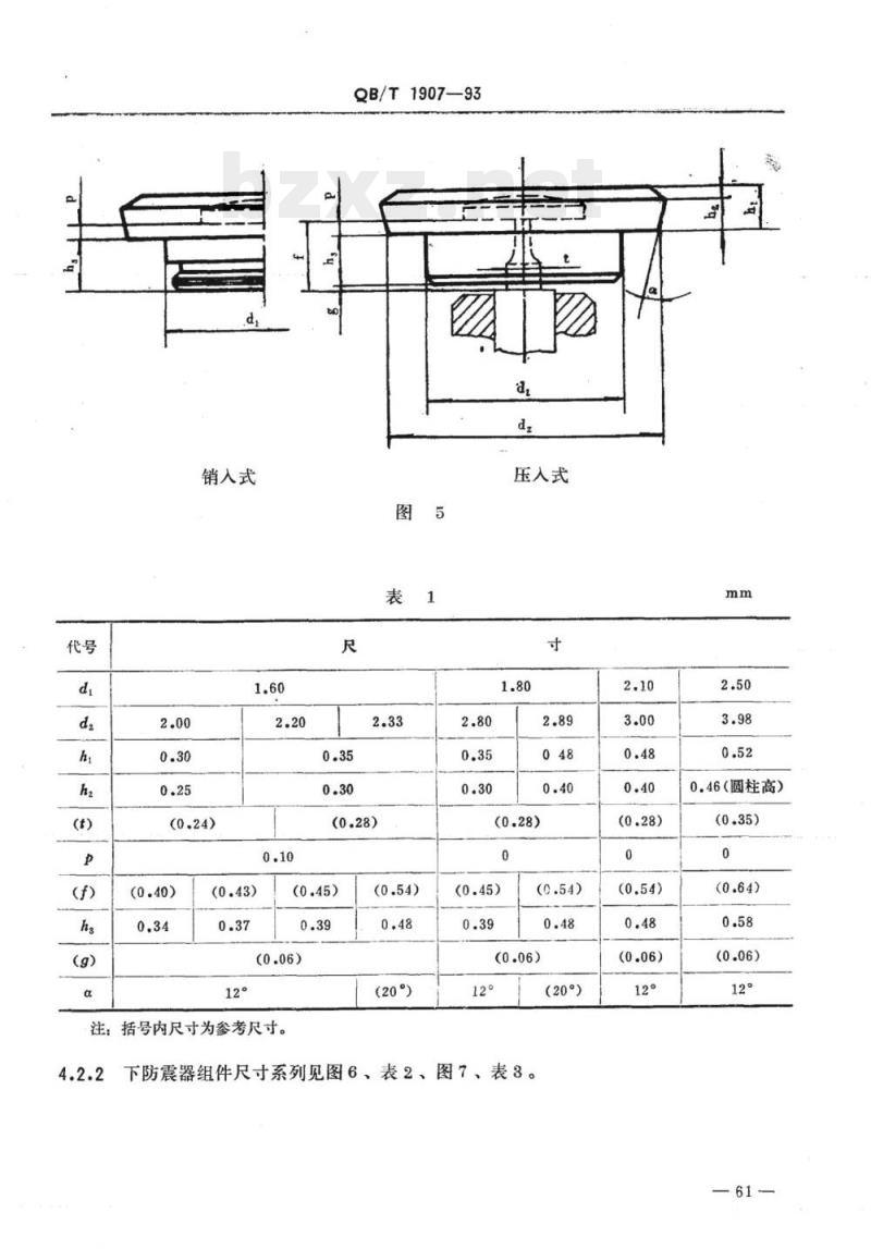 QB/T 1907-1993 手表防震器