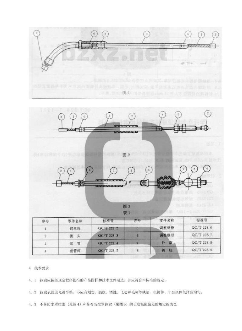 QC/T 228.1-1997 摩托车和轻便摩托车操纵拉索技术条件