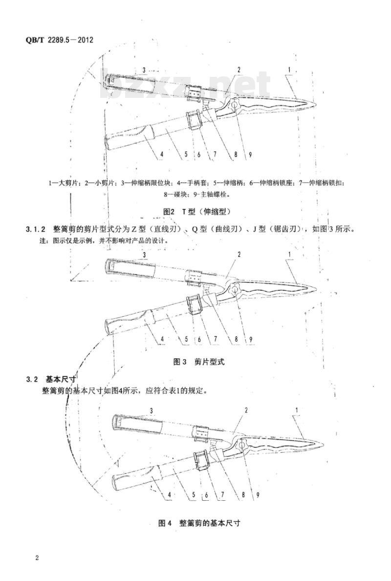 QB/T 2289.5-2012 园艺工具整篱剪