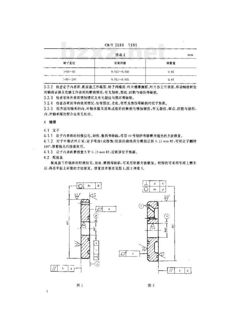 CB/T 3689-1995 船用叶片泵修理技术要求.