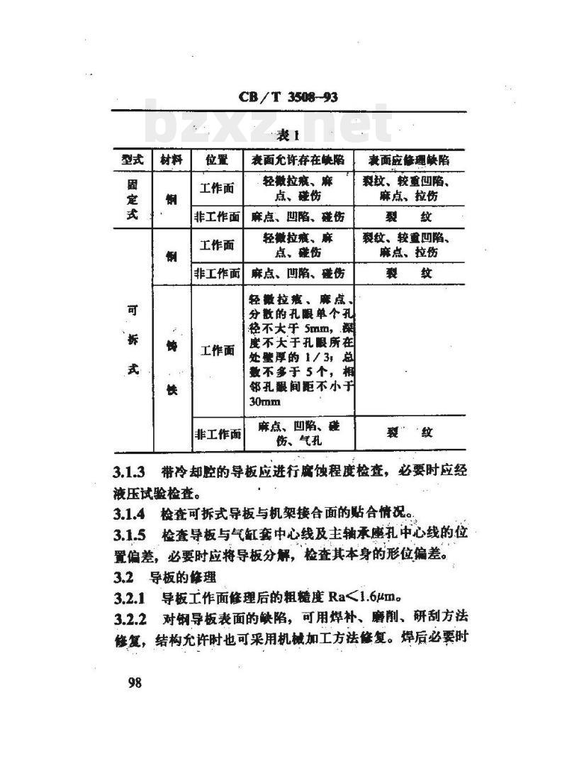 CB/T 3508-93 船用柴油机导板修理技术要求