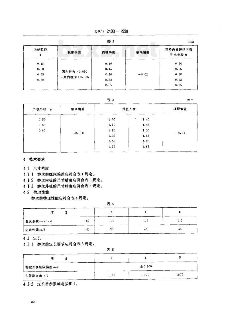 QB/T 2403-1998 手表游丝