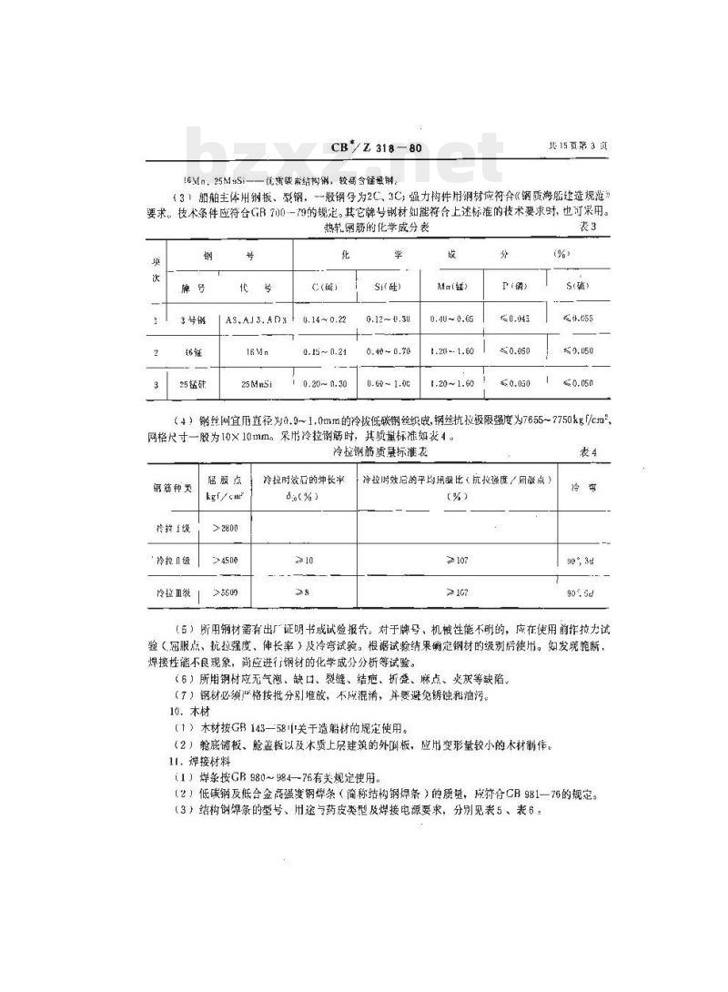 CB/Z 318-80 沿海小型钢丝网水泥船建造工艺