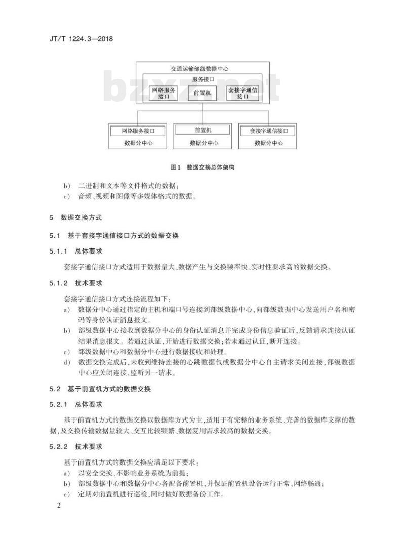 JT/T 1224.3-2018 交通运输数据中心互联技术规范第3部分:数据交换