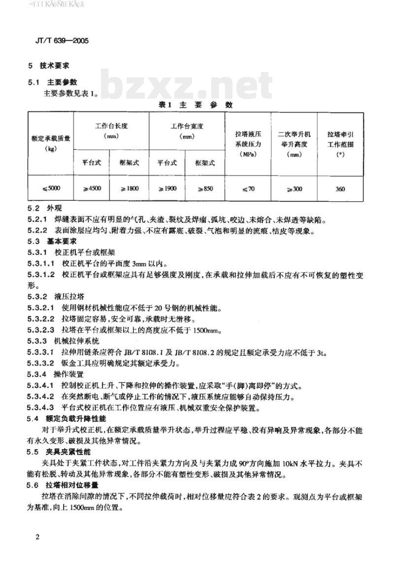 JT/T 639-2005 汽车车体校正机