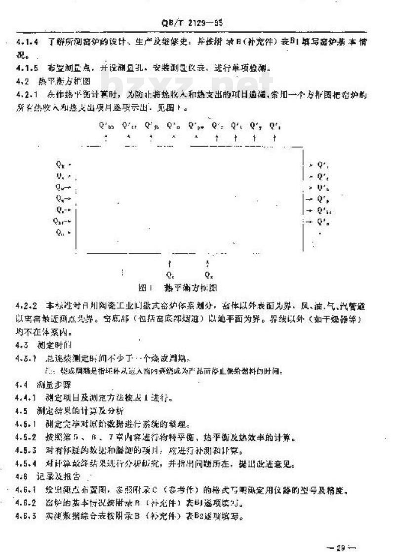 QB/T 2129-1995 日用陶瓷工业间歇式窑炉热平衡、热效率测定与计算方法