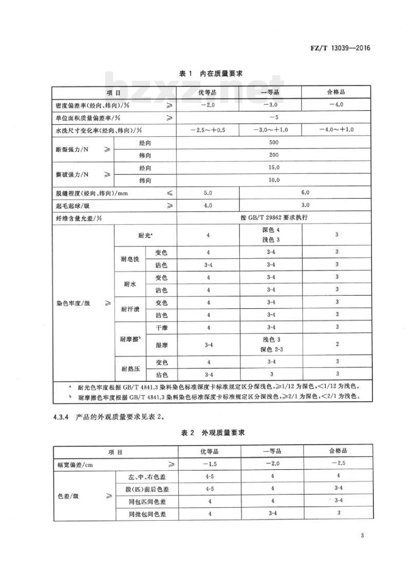 FZ/T 13039-2016 毛型粗支高密色织布