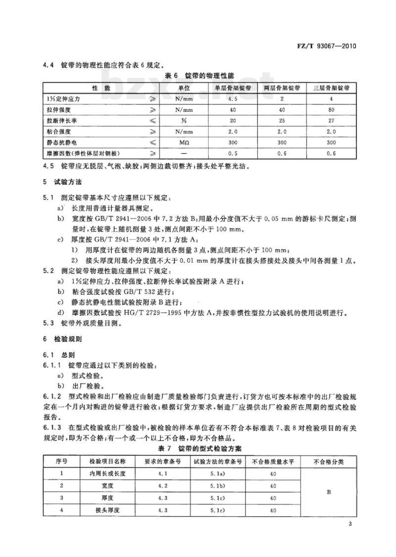 FZ/T 93067-2010 环锭细纱机用锭带