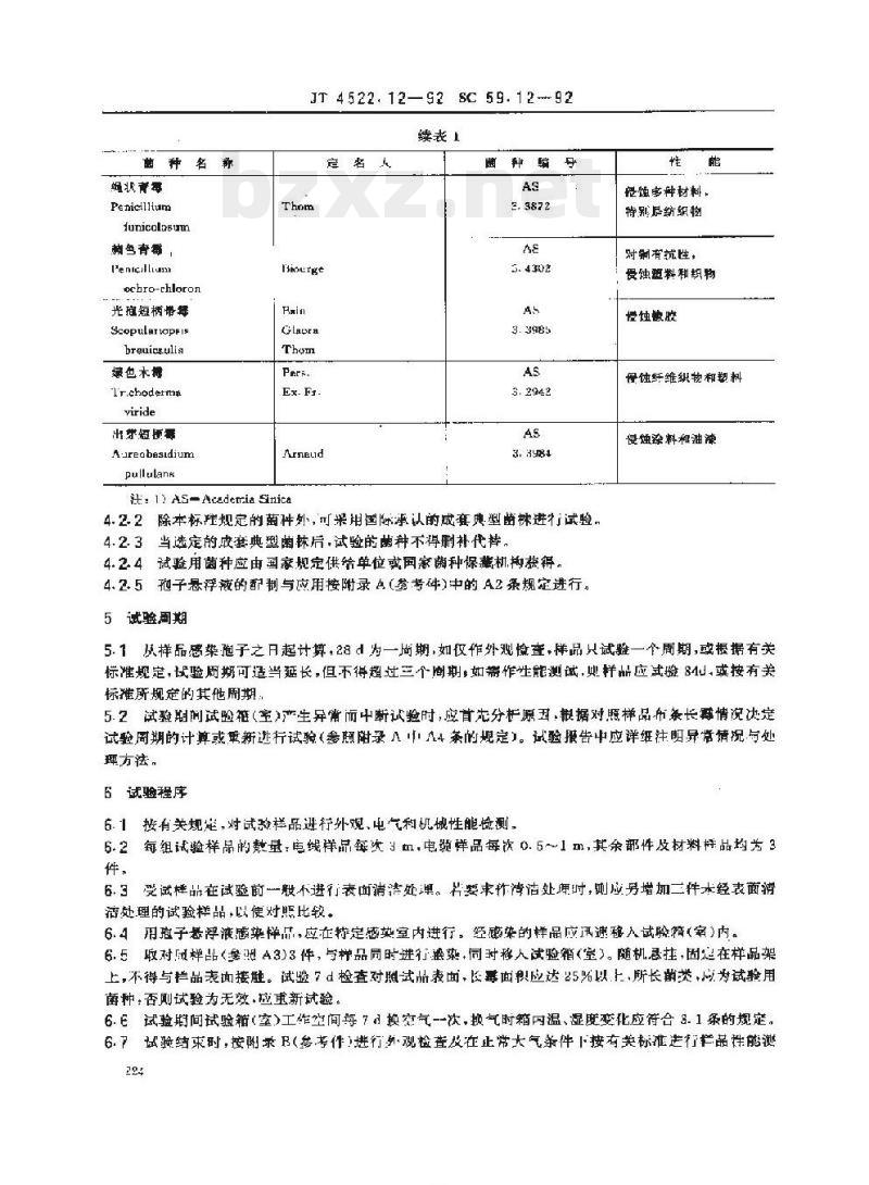 JT 4522.12-93 船用电子设备环境试验条件和方法长霉