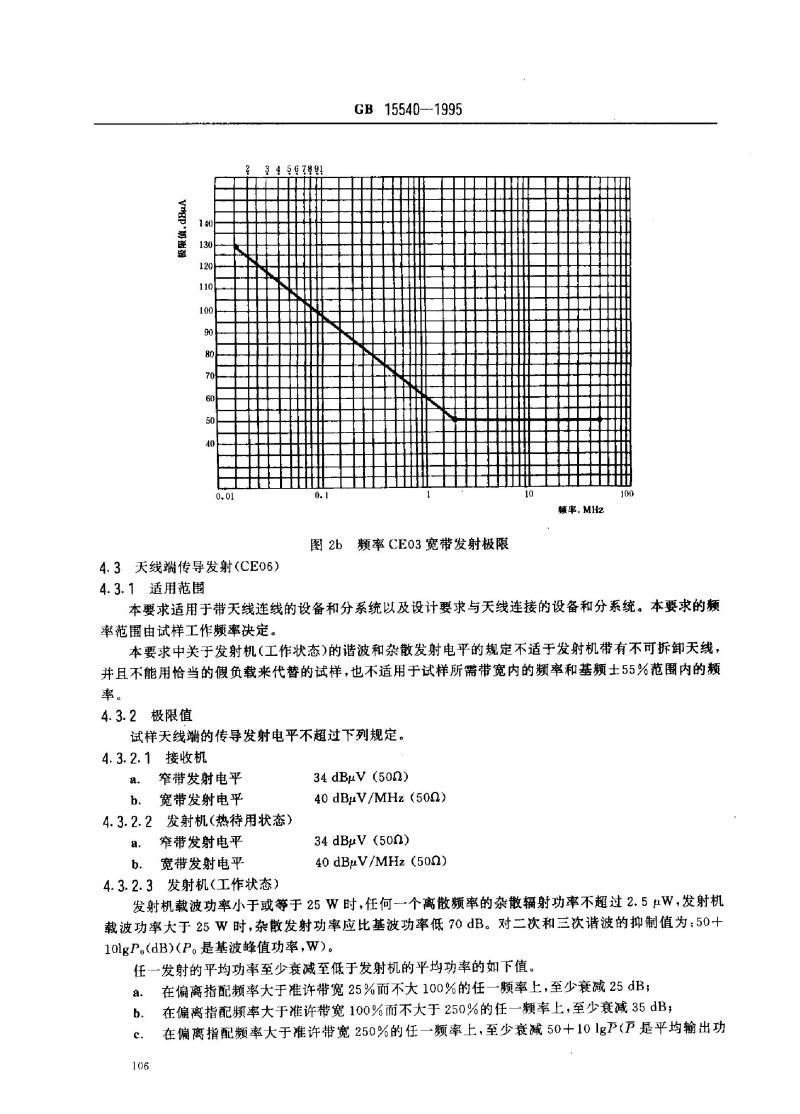 GB 15540-1995 陆地移动通信设备电磁兼容技术要求和测量方法