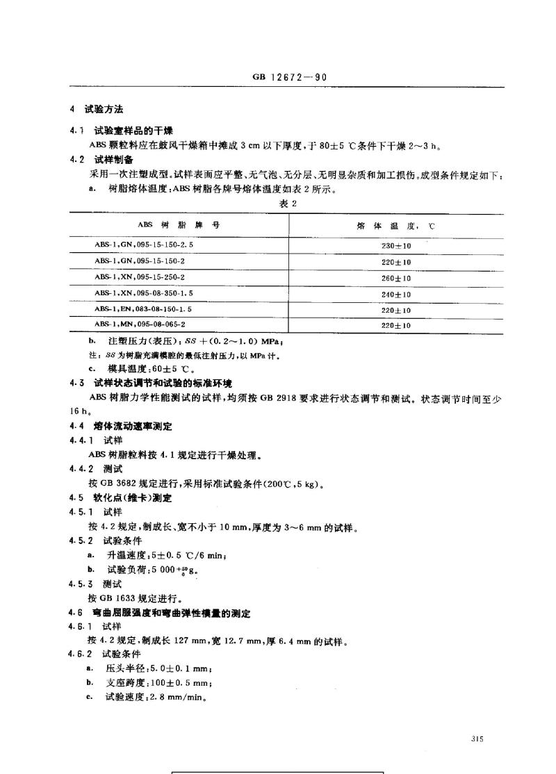 GB 12672-1990 丙烯腈-丁二烯-苯乙烯(ABS)树脂